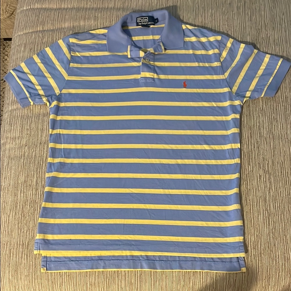 Polo by Ralph Lauren Classic Blue and Yellow Striped Polo